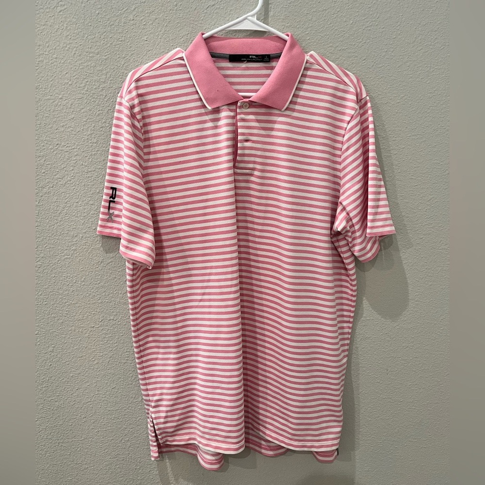 Ralph Lauren Pink and White Striped Polo Shirt